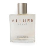 Chanel Allure Homme Advertising Display Dummy Factice, the clear glass bottle with grey stopper,