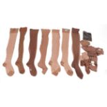 Group of Circa 1940s Tan Coloured Stockings Bearing the CC41 Mark, including five pairs of White