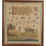 19th Century Embroidered Picture with Verse Worked by Sarah Atkinson, 1815, worked in petit point