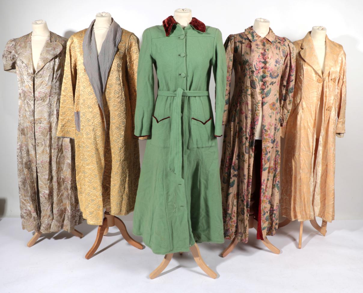 Circa 1930 and Later Housecoats, Day Coats, comprising Excelsior Chinese silk brocade robe with