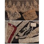 Assorted Lace, including a Valenciennes style trim decorated with birds and dogs, tape lace trim,