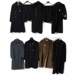 Assorted Military Wool Overcoats, including H Lotery & Co Ltd 1942 khaki great coat size 4; navy
