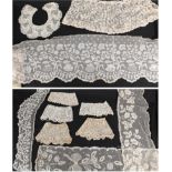 Assorted Late 19th/Early 20th Century Lace, including an Irish crochet lace collar, two butterfly