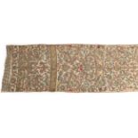 19th Century Ottoman Table Runner, worked in gold and silvered metallic threads, in foliate