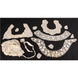 Assorted Circa 1900 and Later Irish Crochet Lace Work, comprising a baby bonnet decorated with