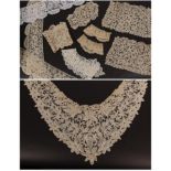 Assorted 19th/Early 20th Century Lace, including a pair of Honiton floral shaped panels, pair of