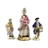 A Meissen Porcelain Figure of the Racegoer's Companion, late 19th century, standing in lace
