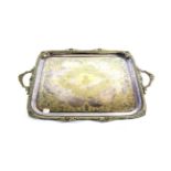 A Victorian Silver-Plated Tray, by Atkin Brothers, Sheffield, Late 19th century, oblong and with