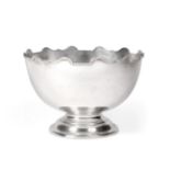A George V Silver Rose-Bowl, by Roberts and Belk, Sheffield, 1930, tapering cylindrical and on
