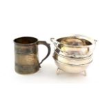 A George III Silver Mug, maker's mark ?B, London, 1812, tapering cylindrical and with reeded