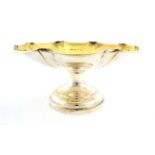 A Victorian Silver Pedestal Bowl, by Elkington and Co., Birmingham, 1897, with shaped circular