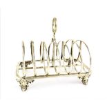 A William IV Silver Toast-Rack, Maker's Mark Worn, Possibly Reily and Storer, London, 1837,