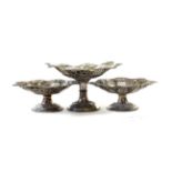 A set of Three Victorian Silver Dessert-Stands, by Cooper Brothers and Sons Ltd., Sheffield, 1899,