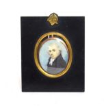 English School (early 19th century): A Miniature Bust Portrait of a Gentleman, wearing a white