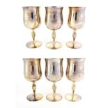 A Set of Six Elizabeth II Silver Wine-Goblets, by James Dixon and Sons, Sheffield, 1979, plain