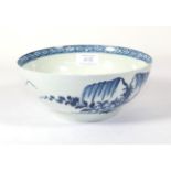 A Christian's Liverpool Porcelain Bowl, circa 1765, painted in underglaze blue with a Chinese