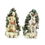 A Pair of Derby Porcelain Figures of Mars and Venus, circa 1780, both before bocage, he with a