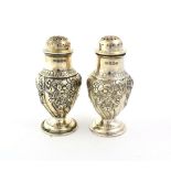 A Three-Piece Victorian Silver Condiment-Set with a George V Silver Mustard-Pot to Match, by