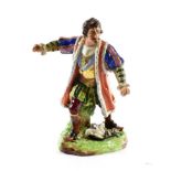 A Derby Porcelain Figure of David Garrick as Richard III, 19th century, standing leaning forward,