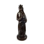 A French Carved Oak Figure of the Madonna and Child, probably Normandy, 17th century, she wearing