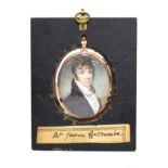 English School (early 19th century): A Miniature Bust Portrait of a Gentleman, wearing a white stock