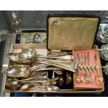 A collection of silver spoons, 18th to 20th century, various dates and makers, including table,