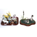 ^ A collection of 20th century figurines including: Lladro 'SeeSaw', Royal Doulton 'Pearly Boy', a