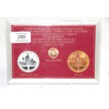 A set of three medallions to 'Commemorate the opening of the harbour tunnel between Hong Kong and