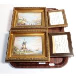 A pair of Royal Worcester handpainted plaques by Michael Powell, depicting coastal views, together