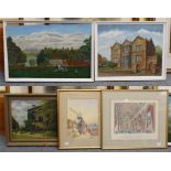 Charles W Shillito, The Old Prince Henry Grammar School, Otley, signed oil on board; together with