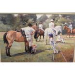 Wendy C Stevenson, Pony Club, signed and inscribed verso, oil on canvas, 60cm by 90cm