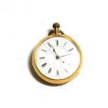 An 18 carat gold cased open face keyless pocket watch