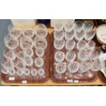 Two trays of Waterford crystal glassware