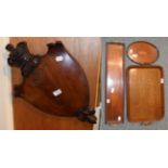 ^ A Victorian carved mahogany shield surmounted by coronet and date 1897; two rectangular mahogany