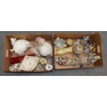 Three boxes of Continental and other porcelain including Capodimonte figures and other factories