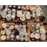 Six trays of assorted 20th century coffee cans and saucers including examples by Crown Ducal;