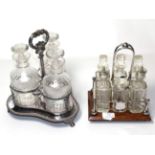 ^ An Old Sheffield Plate decanter stand, first half 19th century, tricorn and with gadrooned border,