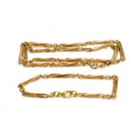 A 9 carat gold fancy link bracelet, length 19.5cm; together with a matching necklace, length 45cm (