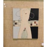 Mary Barrett (Contemporary) Female nude, signed, mixed media, 25cm by 21cm