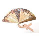 Vienna 1907: The Concordia Ball. A Large Wooden Brisé Fan, with very wide sticks (eleven inner and