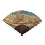 The Rape of the Sabine Women: A Good Late 17th or Early 18th Century Wood Fan, the guards