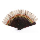 A Small 20th Century Faux Tortoiseshell Brisé Fan, the section from the ribbon upwards mounted