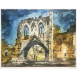 John Egerton Christmas Piper CH (1903-1992) ''Kirkham Priory Gateway'', 1988 Signed and numbered