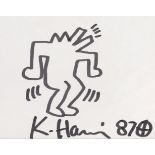 Keith Haring (1958-1990) American Barking Dog Signed and dated (19)87, pen, 10.5cm by 13.5cm See