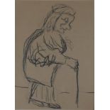 Joash Woodrow (1927-2006) ''Study of an Elderly Lady'' Charcoal, 61.5cm by 45.5cm Provenance: 108