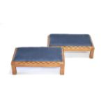 A Pair of Arts and Crafts English Oak Footstools/Kneelers, designed by Peter Johnson, made by