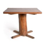 Eagleman: An Albert Jeffray of Sessay English Oak Pub Table, the square top, on a trunk support with