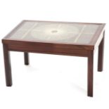 Kvalitet Form Funktion: A1960's Danish Rosewood and Tile-Top Coffee Table, of rectangular form, with