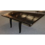 An Art Deco French Modernist Ebonised Dining Table, on four swept legs, unmarked, 151cm by 100.