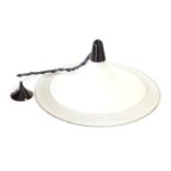 A 1980's Murano Glass Ceiling Light, tapering circular form, the white glass walls with a clear